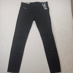 Diesel D-Strukt Slim Fit Jeans Mens W34 L32 Black 0688H Stretch Denim NWT